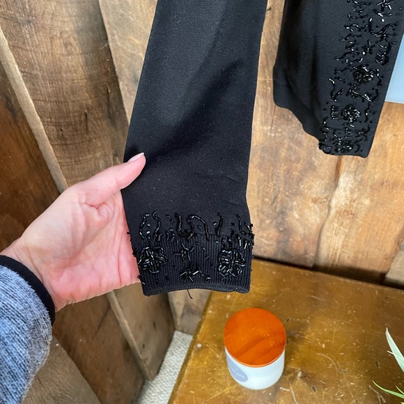 INC Black Beaded Evening Cardigan - size Medium - Picture 3 of 8